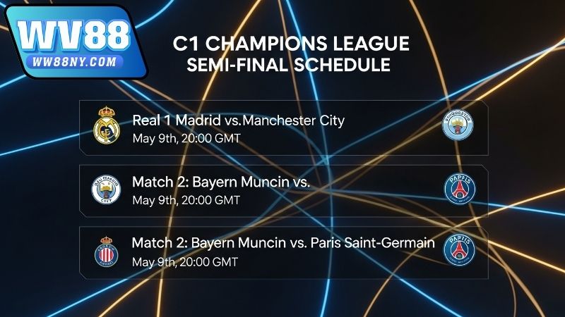 Lịch thi đấu bán kết C1 – Những trận cầu đỉnh cao chờ đợi 4 Cách theo dõi lịch thi đấu bán kết C1