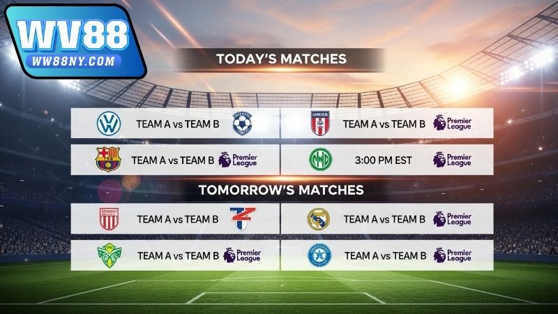 Lịch trực tiếp bóng đá hôm nay và ngày mai – Cập nhật chuẩn 2 Những trận đấu trực tiếp đáng chú ý hôm nay
