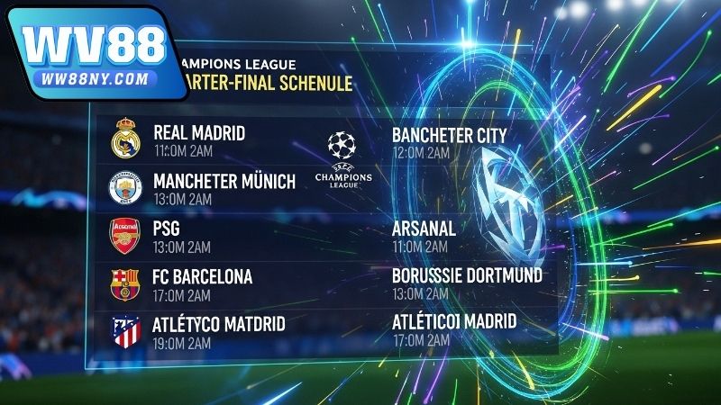 Lịch tứ kết C1 – Cập nhật nóng Champions League 2025 4 Cách theo dõi lịch tứ kết C1 chính xác