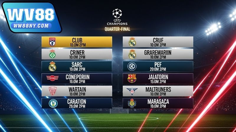 Lịch tứ kết C1 – Cập nhật nóng Champions League 2025 3 Điểm nhấn từ lịch tứ kết C1