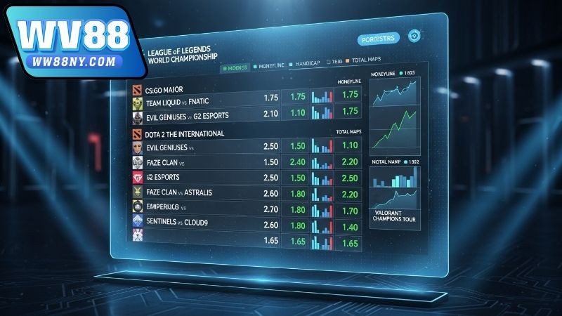 Tổng hợp bảng kèo Esports theo giải đấu tại WW88 2 Tổng hợp bảng kèo Esports theo các giải đấu lớn tại WW88