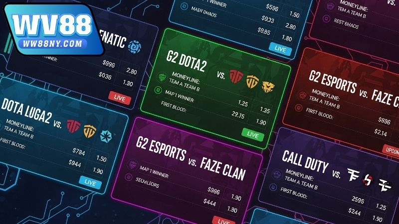 Tổng hợp kèo cược Esports phổ biến nhất tại WW88